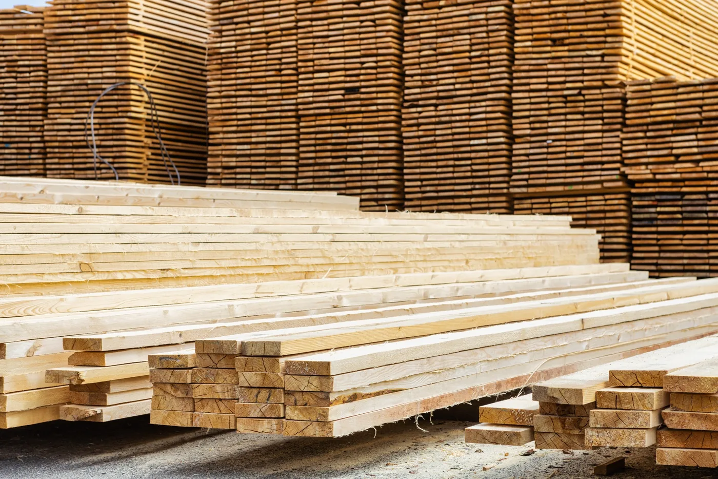 Fir sawn timber boards