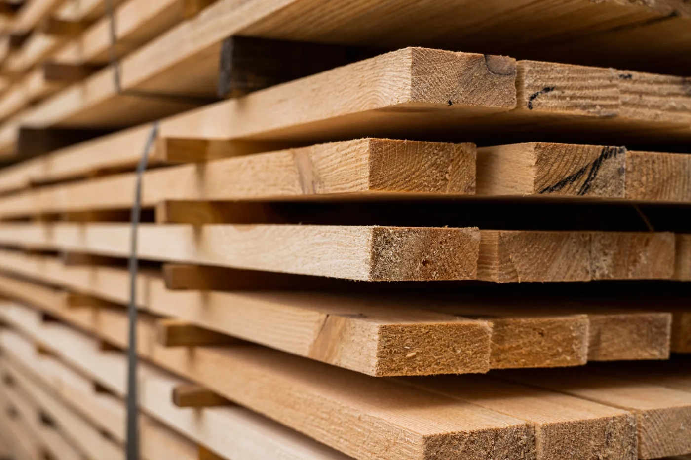 Pine sawn timber boards