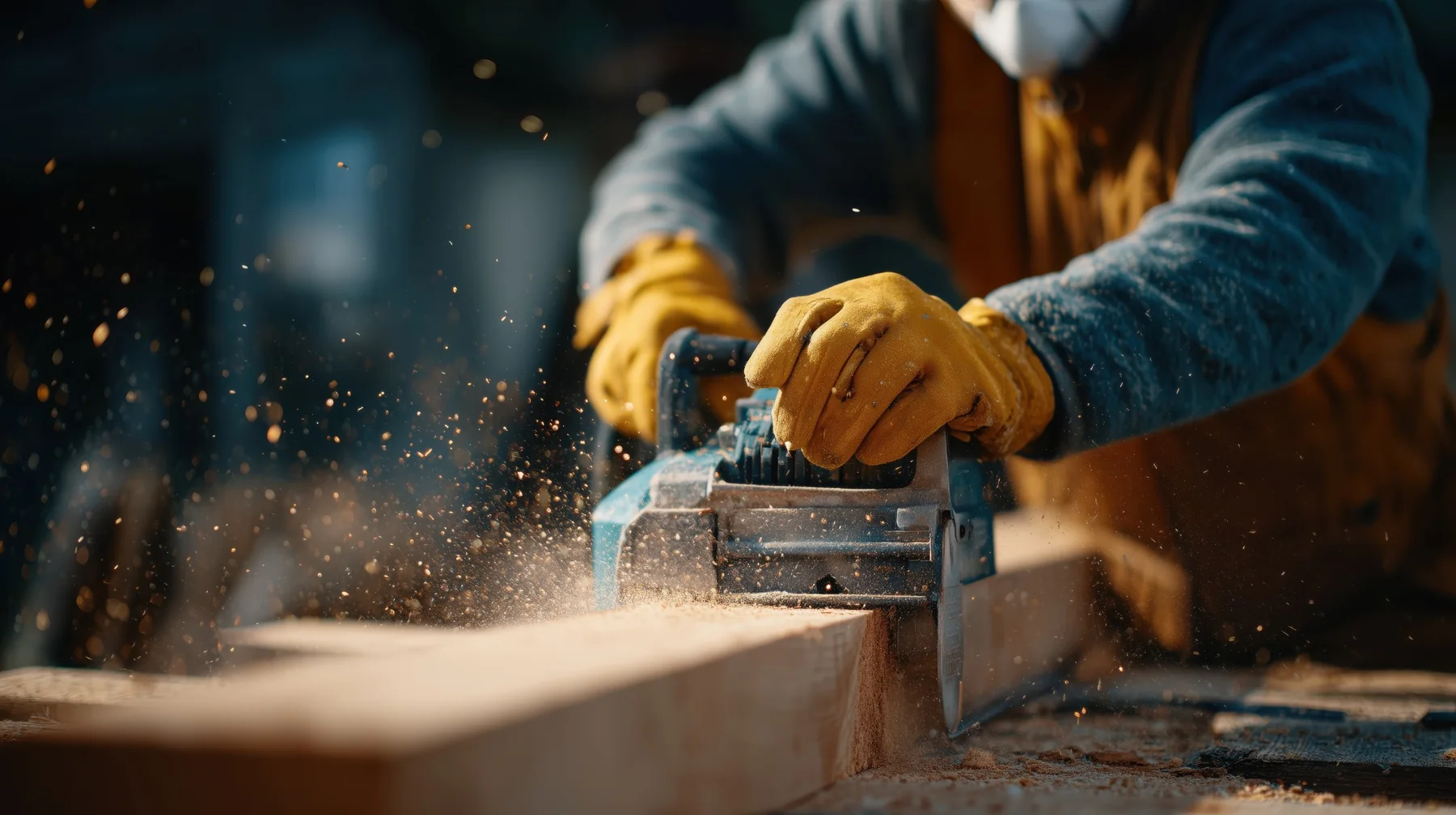 Woodworking professional processing timber to a required specification